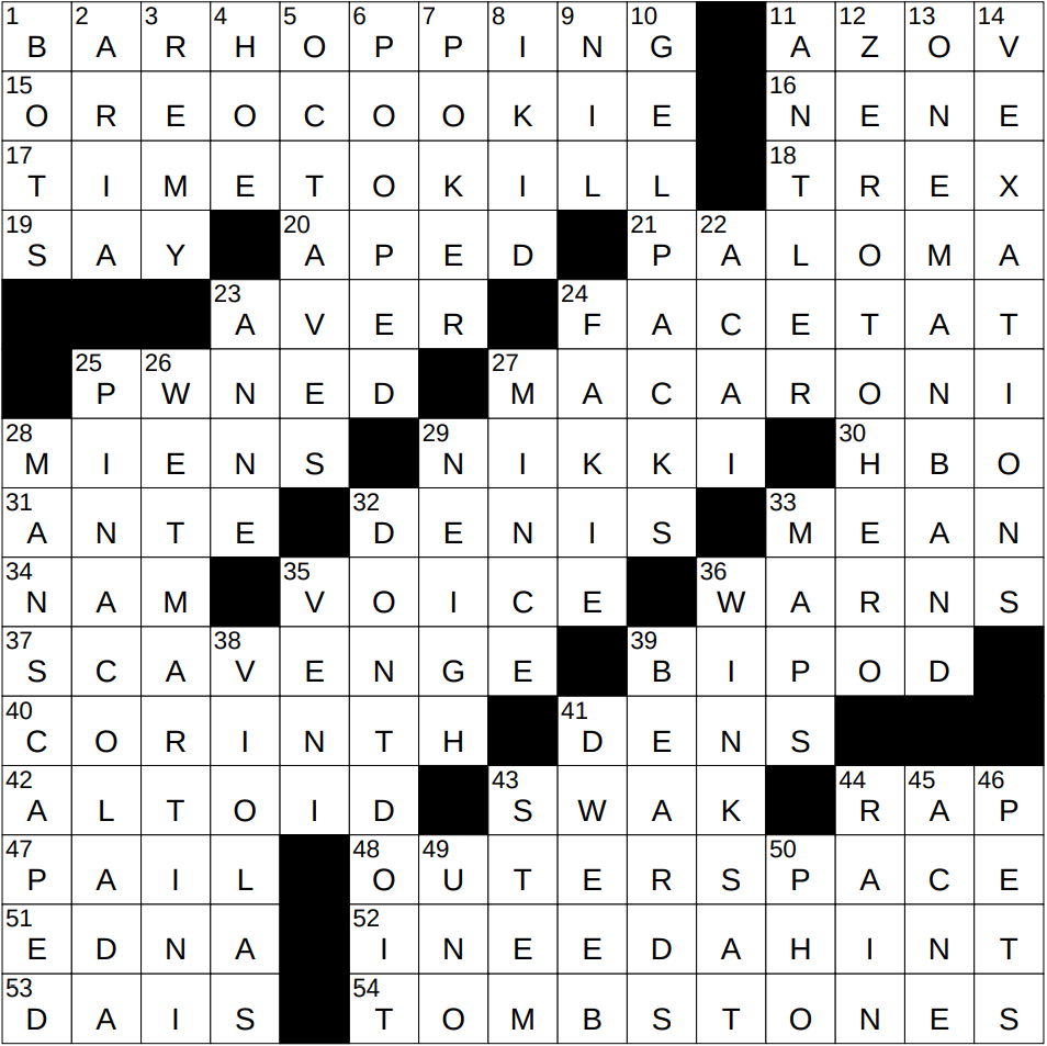 0221 25 NY Times Crossword 21 Feb 25 Friday NYXCrossword