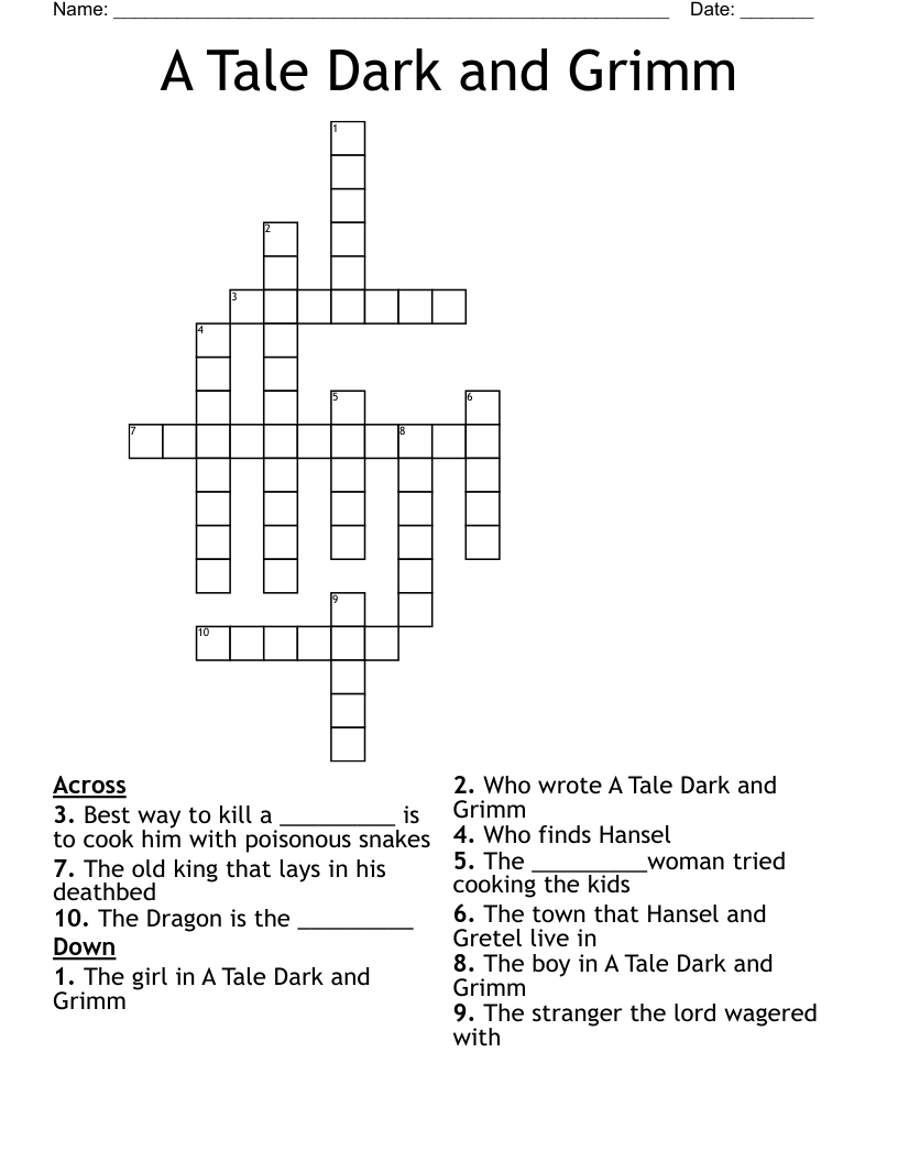 A Tale Dark And Grimm Crossword WordMint