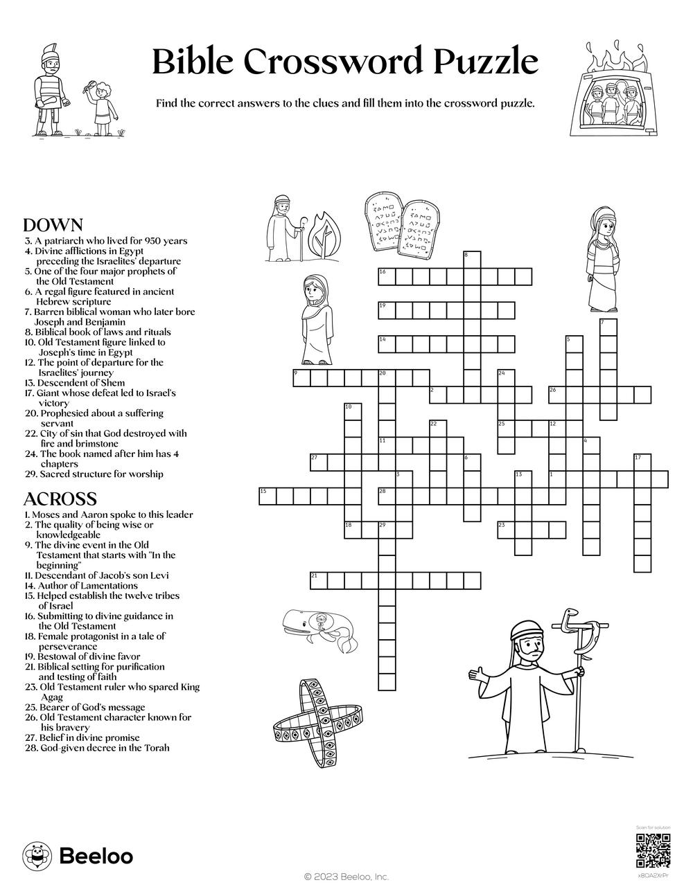 Bible Crossword Puzzle Beeloo Printable Crafts And Activities For Kids