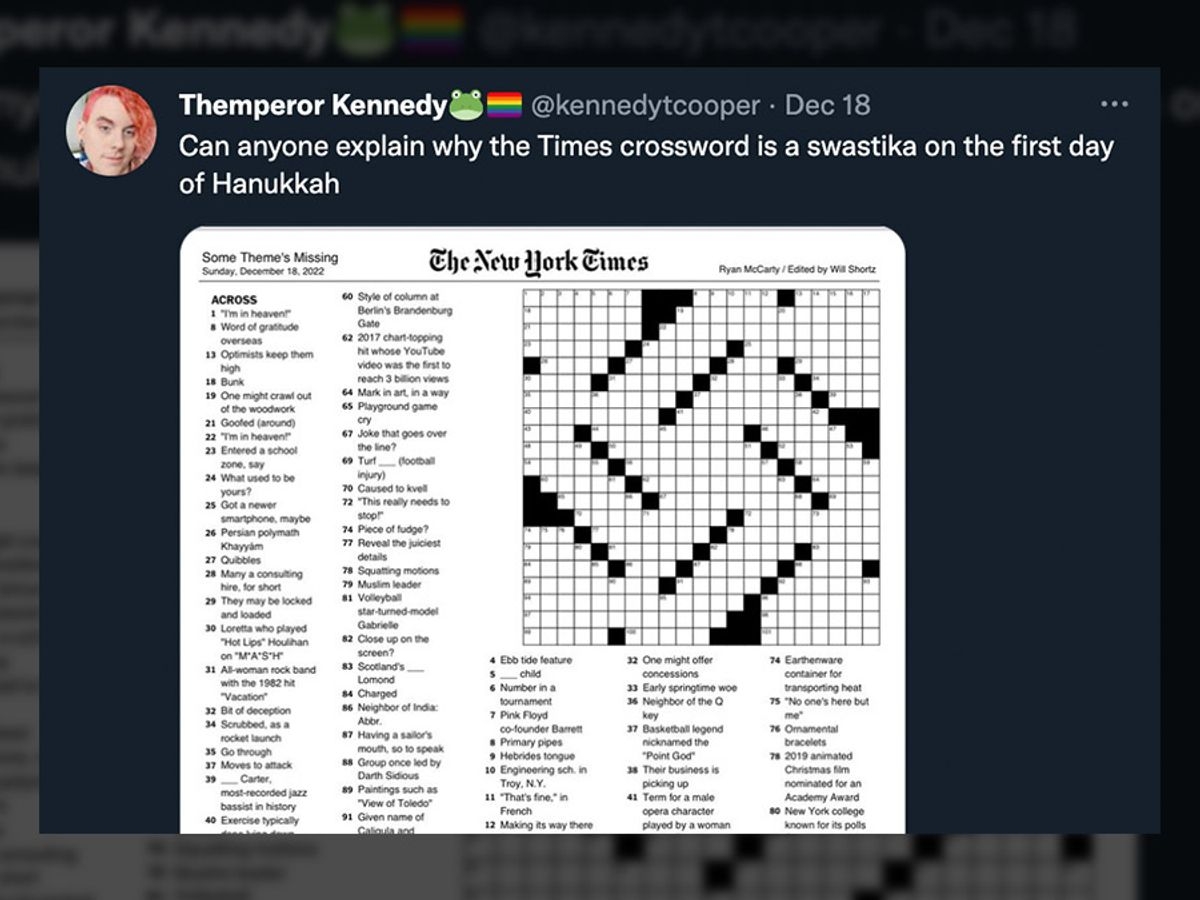 Did NY Times Publish What Some Said Was A Swastika Shaped Crossword Puzzle Snopes
