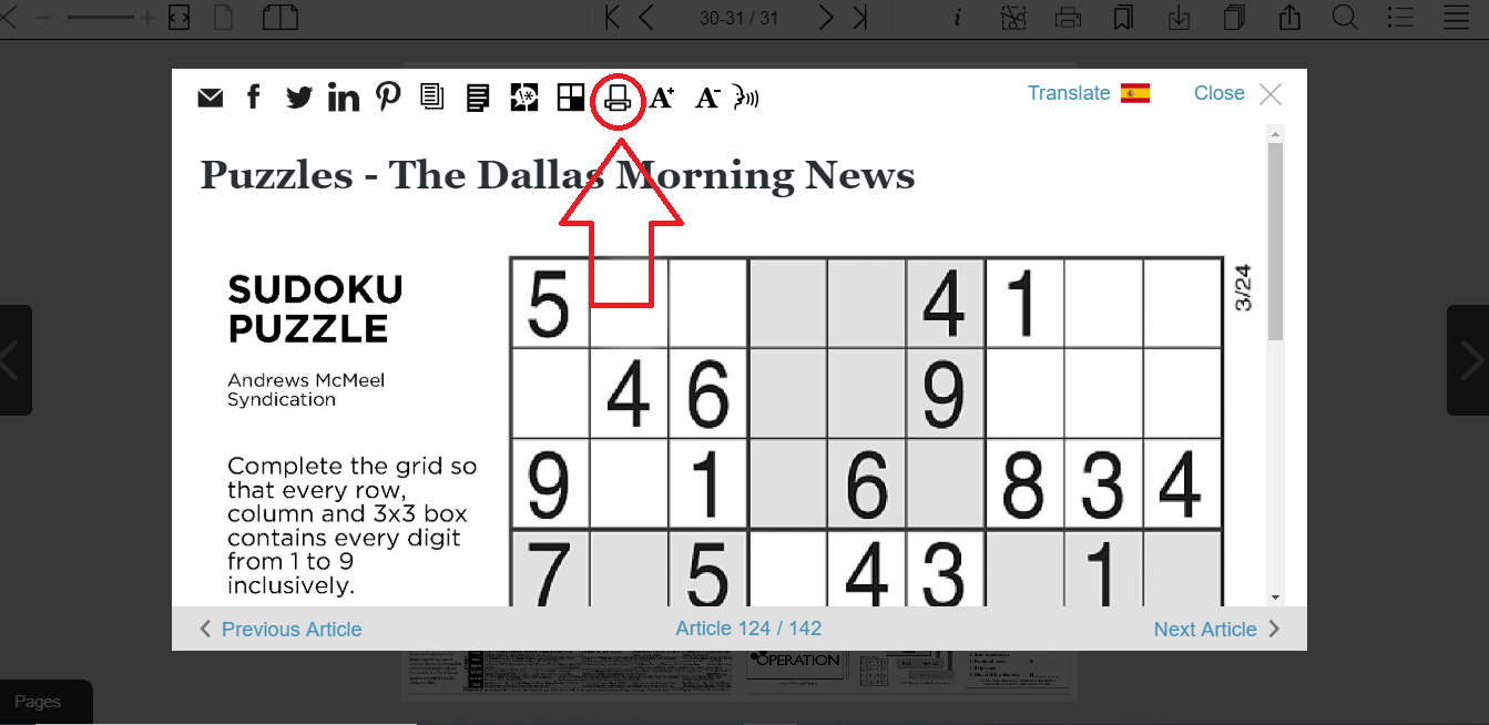 How Do I Print An Article Or Puzzle From The EPaper The Dallas Morning News