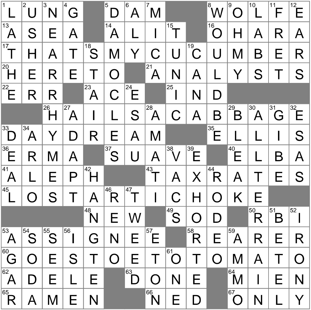LA Times Crossword 3 Aug 23 Thursday LAXCrossword