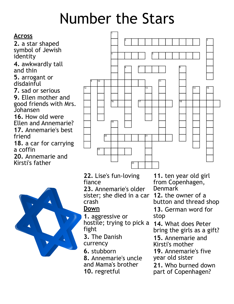 Number The Stars Crossword WordMint