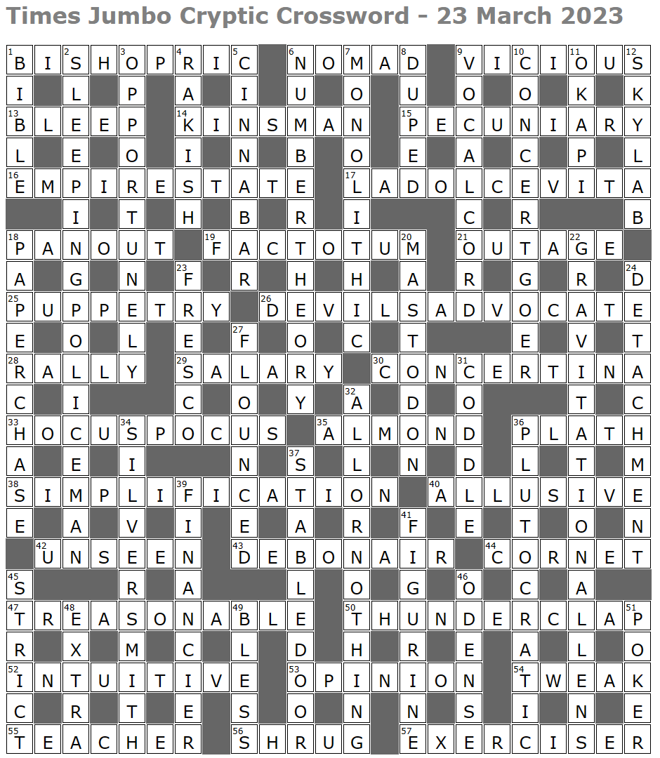 Times Jumbo Cryptic Crossword 1664 Lucian Poll s Web Ramblings