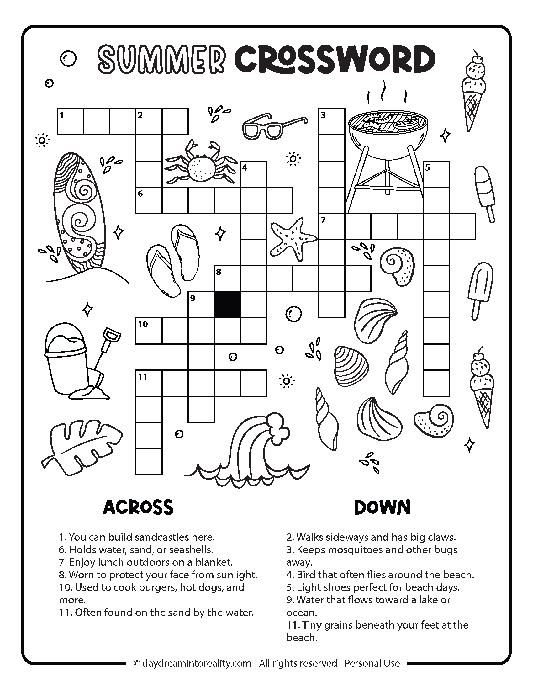10 Summer Crossword Puzzles Free Printable PDFs From Easy To Advanced Daydream Into Reality