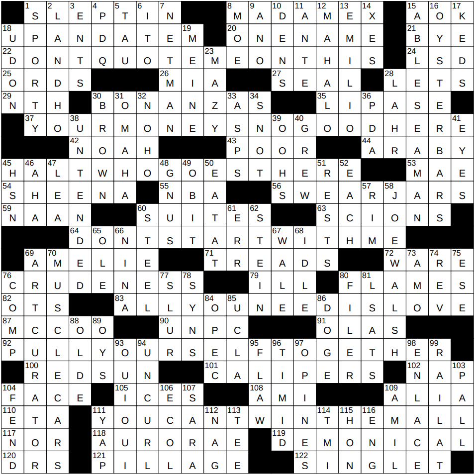 1006 24 NY Times Crossword 6 Oct 24 Sunday NYXCrossword