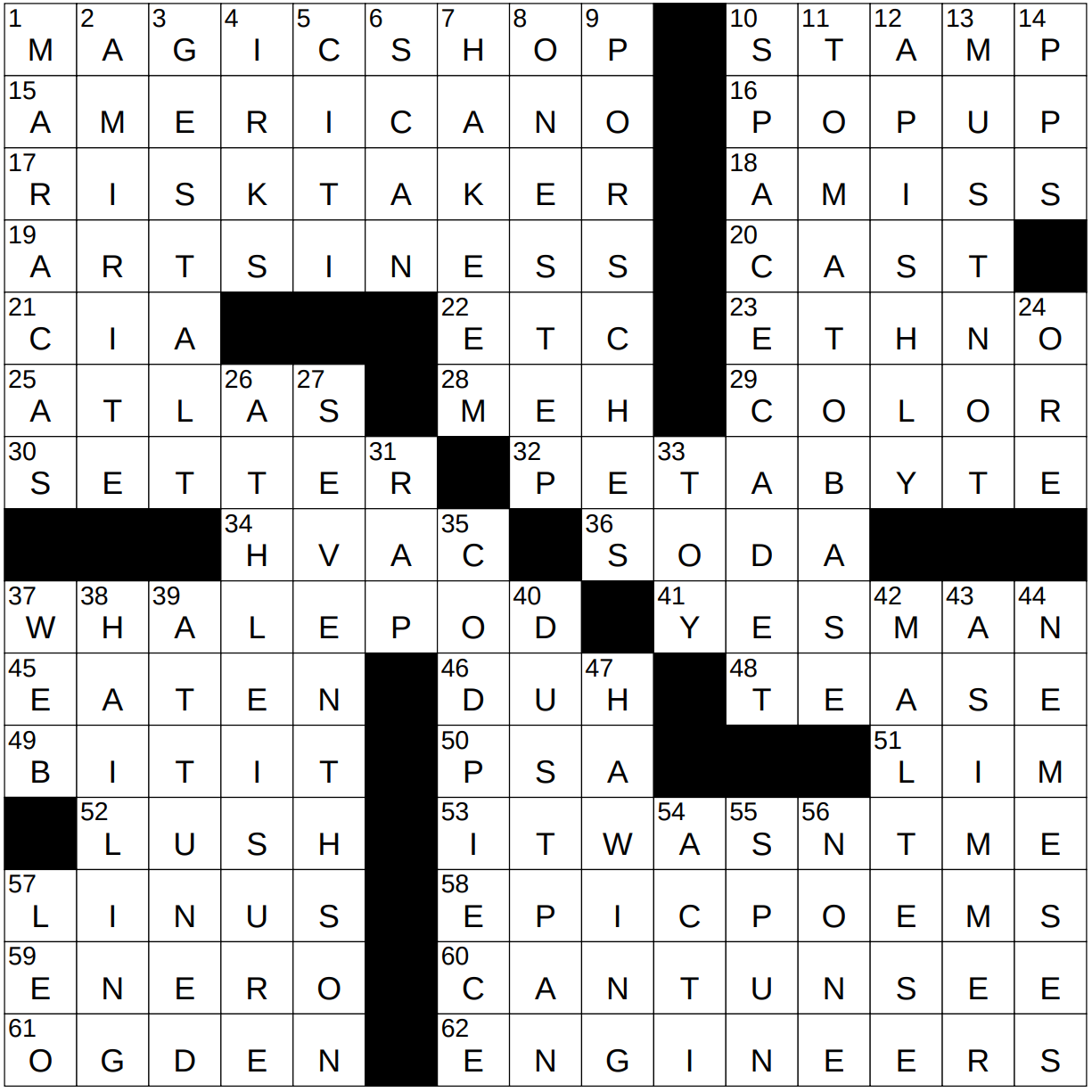 fourteen line poem crossword