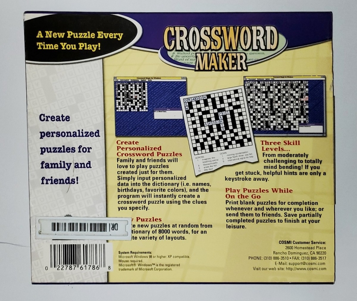 2003 PC Game Crossword Maker XP Compatable EBay