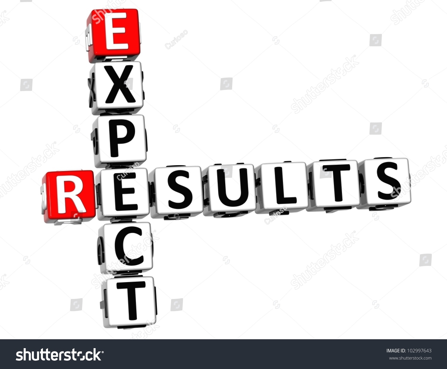 3d Expect Results Crossword On White Stock Illustration 102997643 Shutterstock