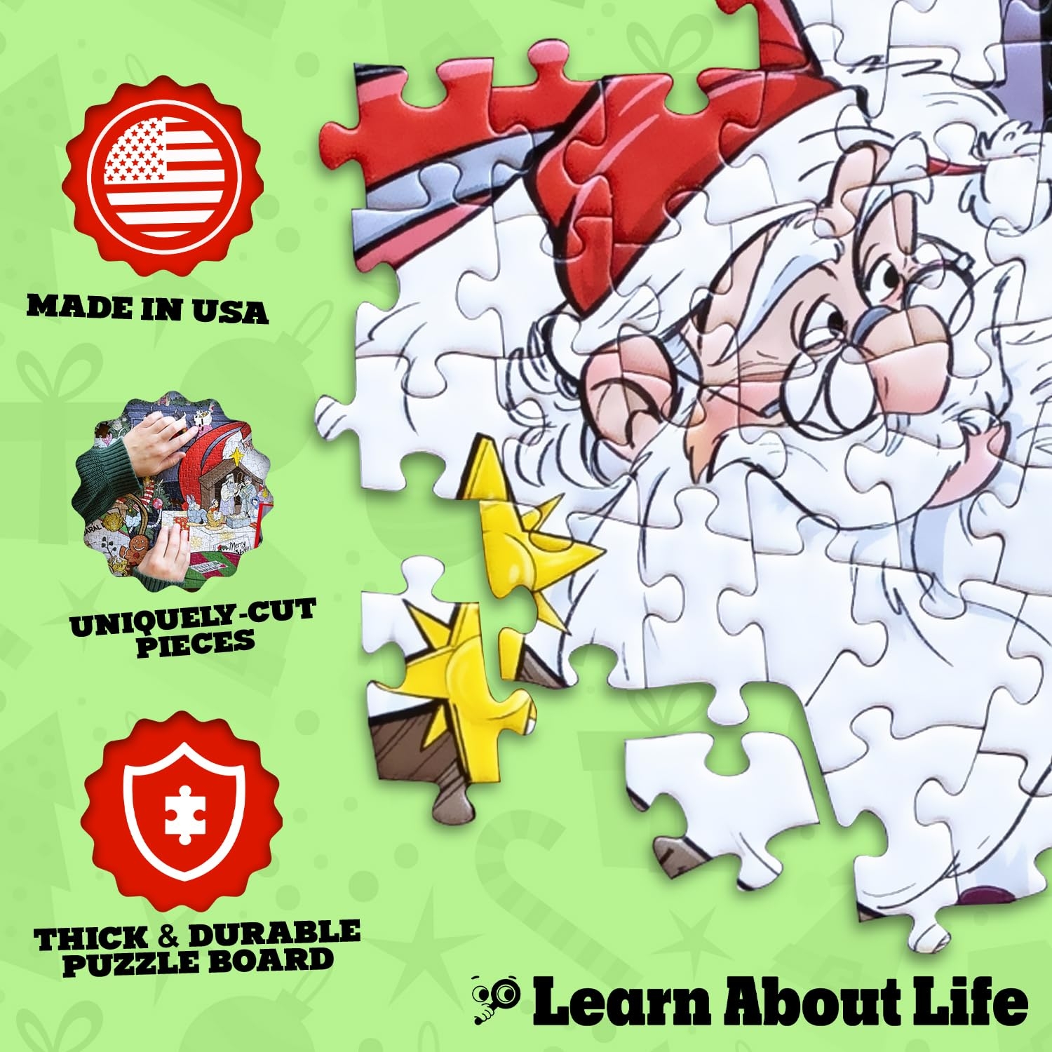 Amazon Learn About Life Christmas Trivia Puzzle 1000 Piece Holiday Jigsaw With Festive Christmas Trivia Challenging Family Puzzle 19 3 X 26 6 Completed Size For Holiday Fun Gift Giving Ideas Toys