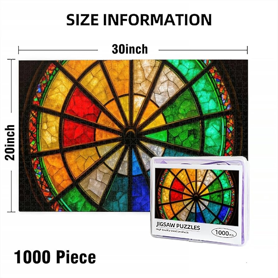 Amazon Puzzles For Adults 1000 Pieces Jigsaw Puzzles Circular Colorful Stenglass Ceiling Close Up Puzzles Clearance Big Large Puzzles Difficult Cool Hard Puzzles For Adults Toys Games