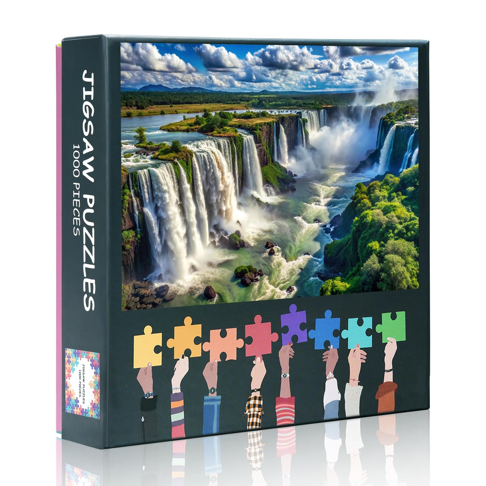Amazon Puzzles For Adults 1000 Pieces The Largest Waterfall In The World Iguazu Falls At Brazilian 1000 Piece Puzzle For Adults The Largest Series Of Waterfalls Jigsaw Puzzles Unique Puzzles 