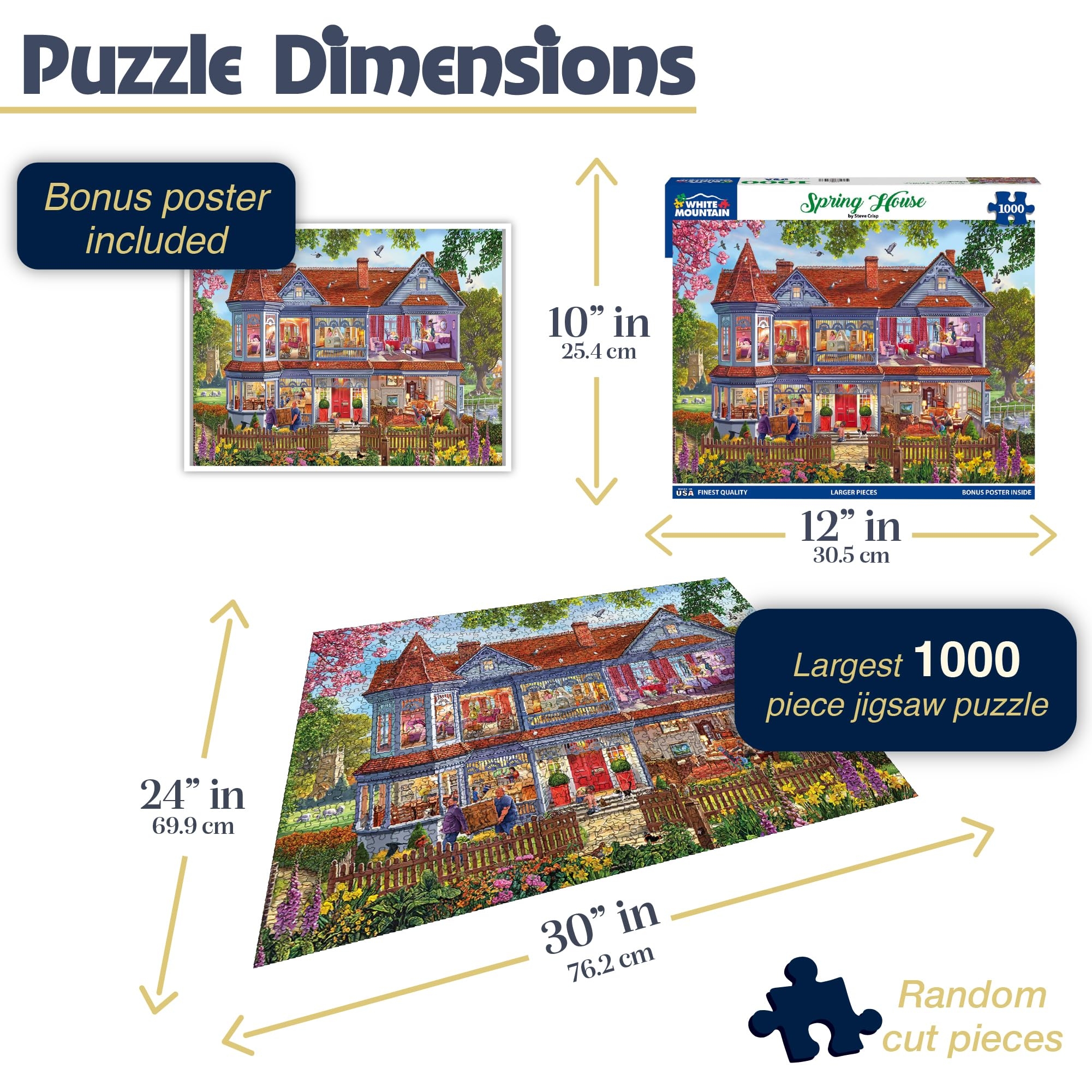 Amazon White Mountain Spring House Puzzle 1000 Piece Jigsaw Puzzles For Adults Toys Games