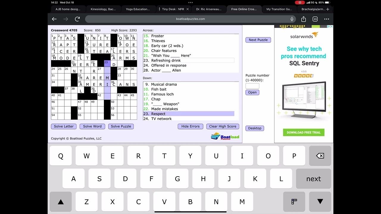 Boatload Crossword Puzzle 4705 YouTube