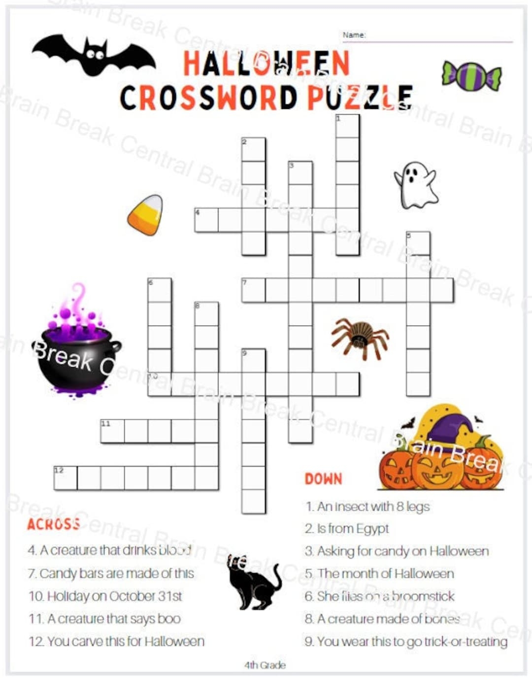 online halloween crossword puzzles