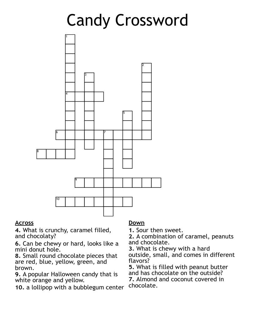 Candy Crossword WordMint