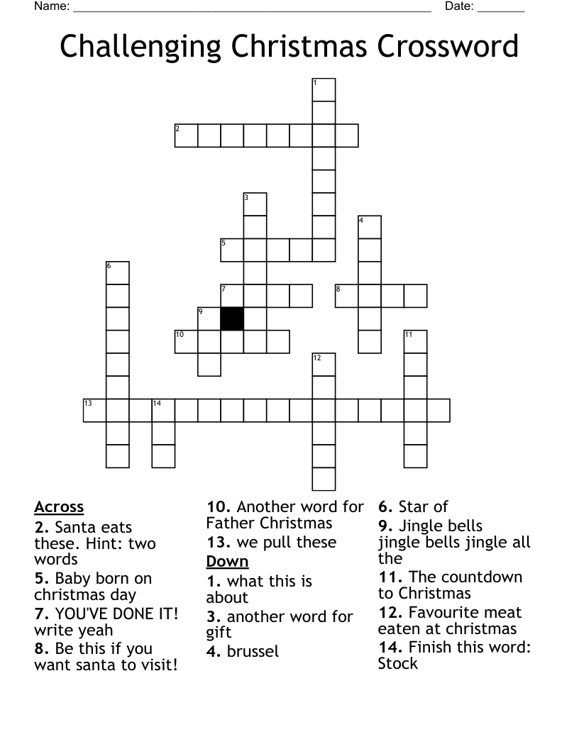 Challenging Christmas Crossword WordMint