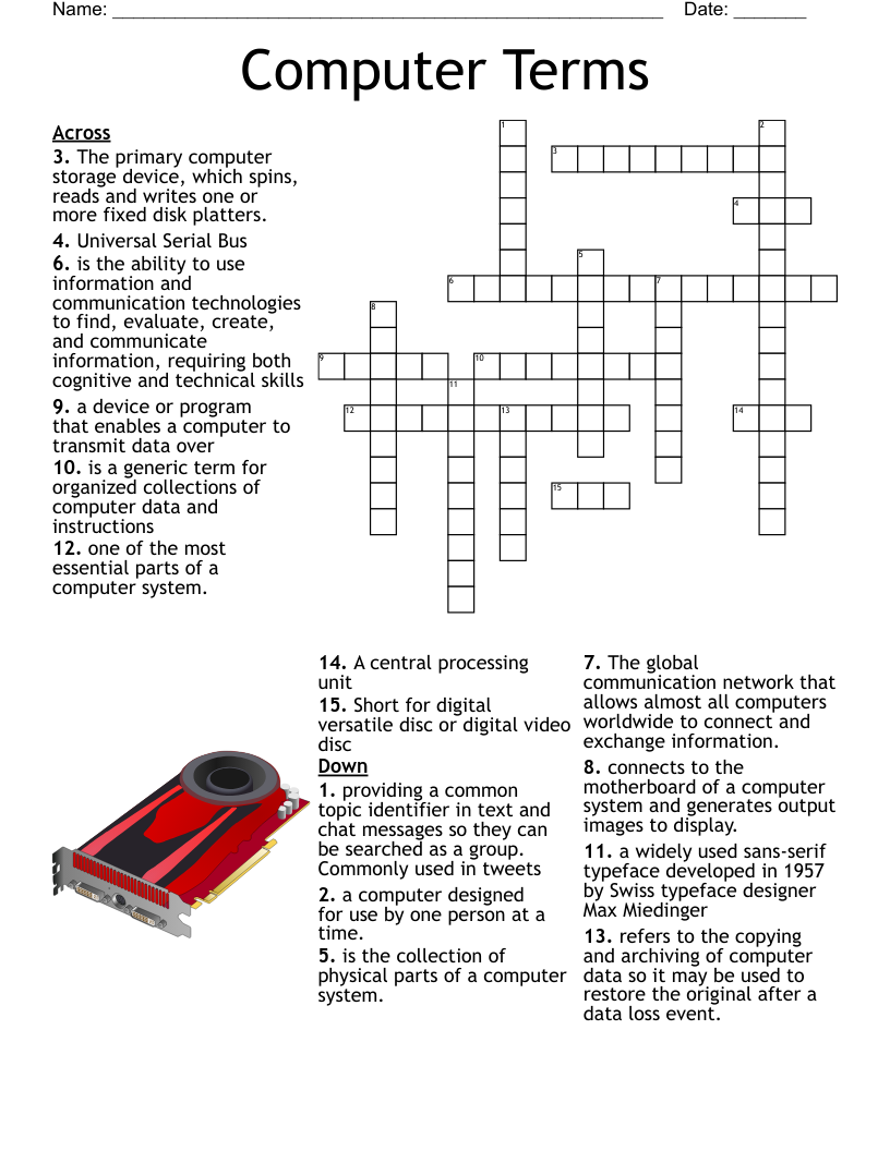 Chapter 1 Introduction To Computers Crossword WordMint