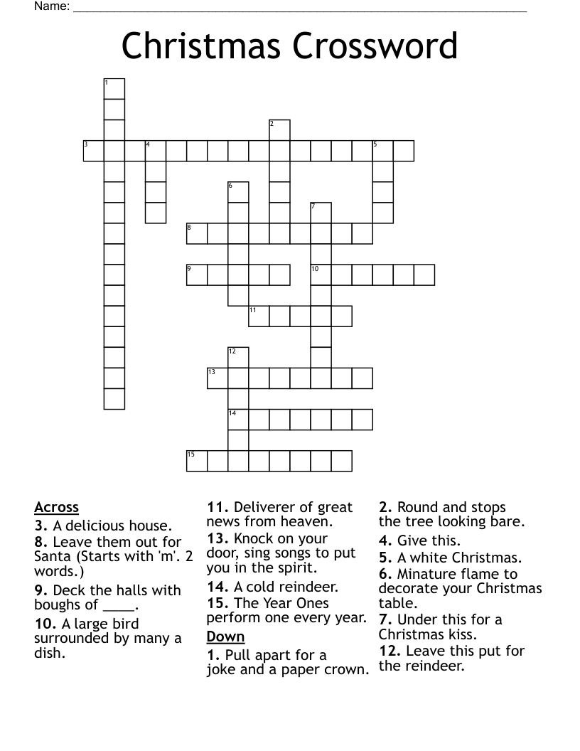Christmas Crossword WordMint