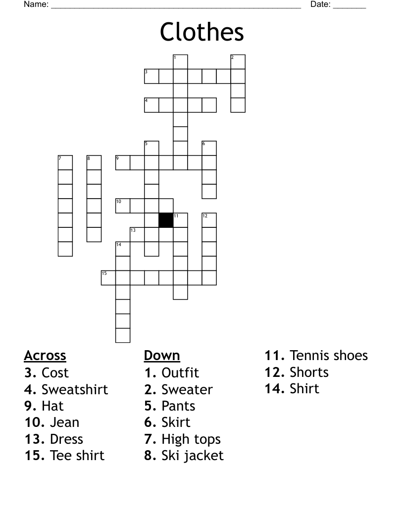 clothing line crossword clue