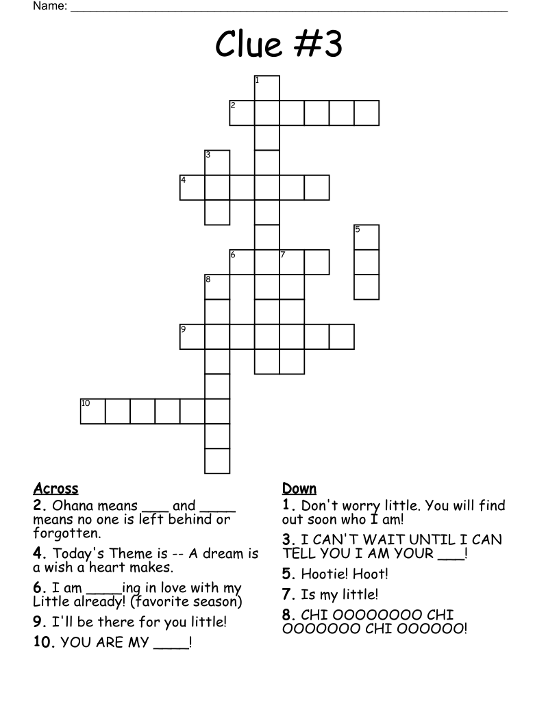 Clue 3 Crossword WordMint