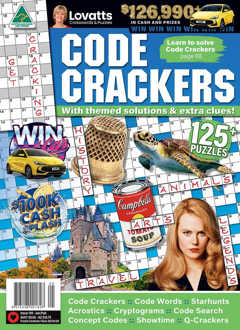 Code Crackers Lovatts Crossword Puzzles Games Trivia
