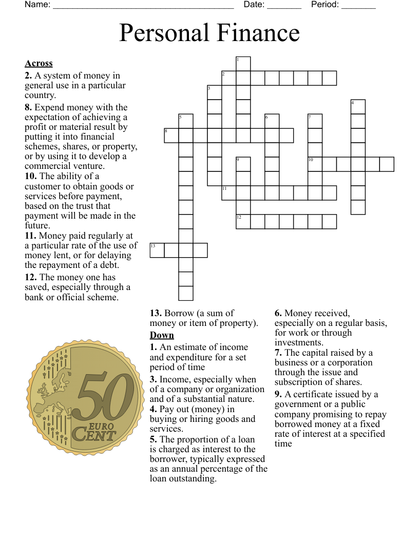 Credit And Loans Crossword WordMint