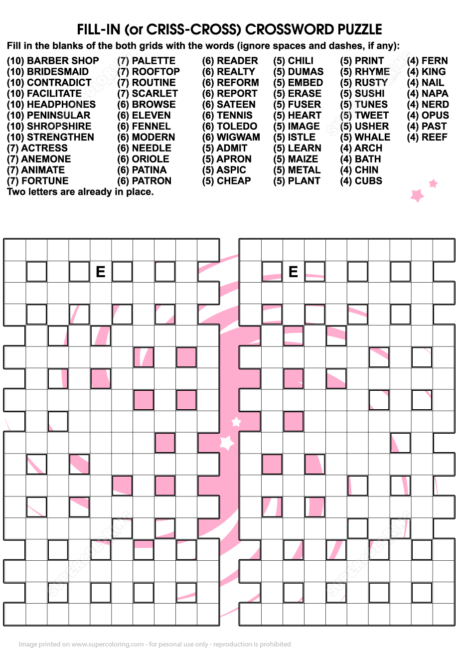 Criss Cross Word Puzzles 10 Worksheets For Kids