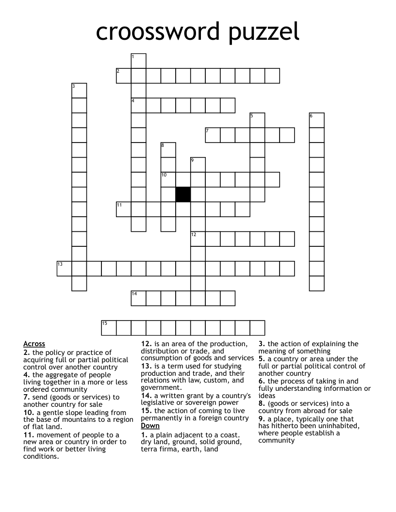 Croossword Puzzel Crossword WordMint