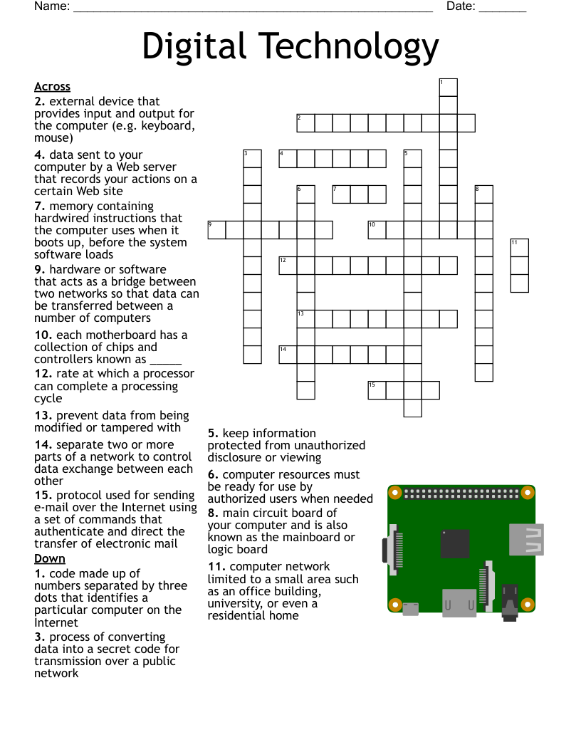 Digital Technology Crossword WordMint