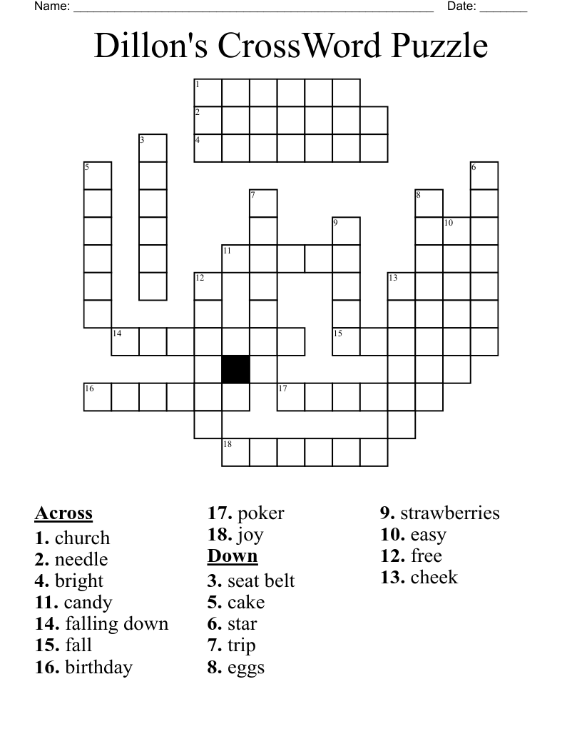 Dillon s CrossWord Puzzle WordMint