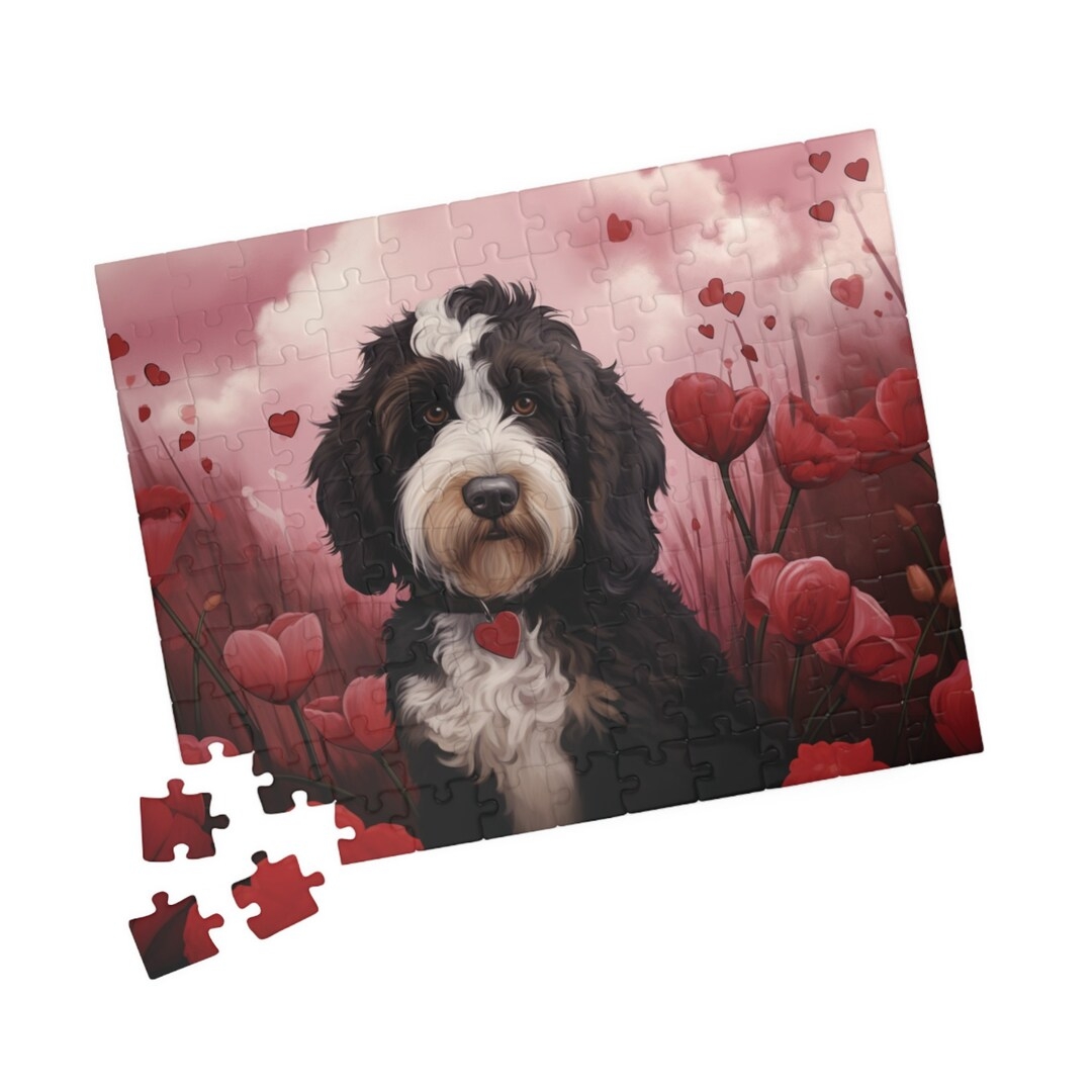 Dog Puzzles For Large Dogs 1000 Piece Dog Puzzle For Adults Cute Puppy Kissing Scene With Hearts Challenging Jigsaw For Family Fun Adult Puzzles