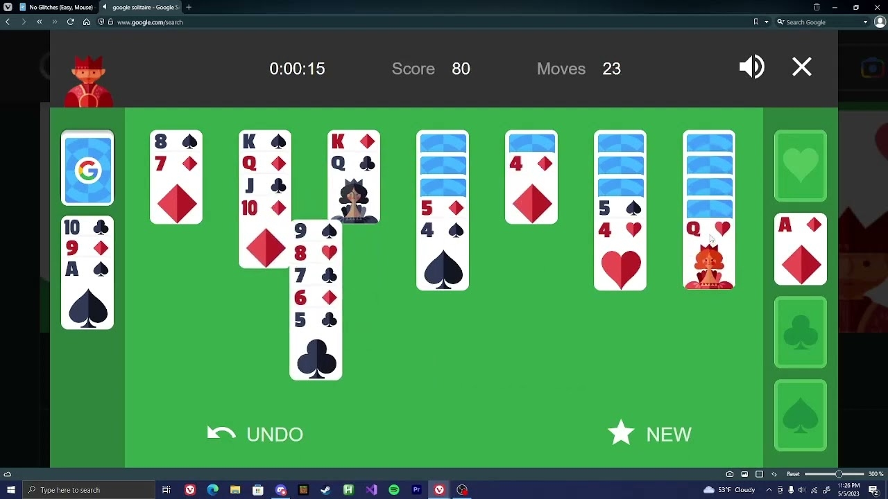 Easy In 00 38 By Fibbel7 Google Solitaire Speedrun