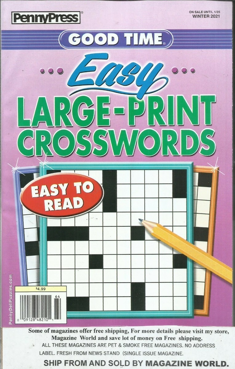 EASY LARGE PRINT CROSSWORDS DIGEST WINTER 2021 ON SALE JANUARY 25th 2022 EBay