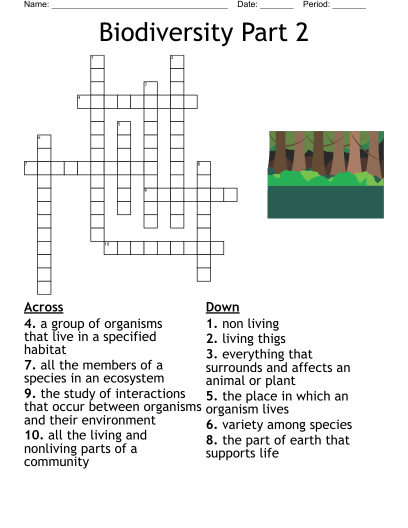Endangered Species Crossword WordMint