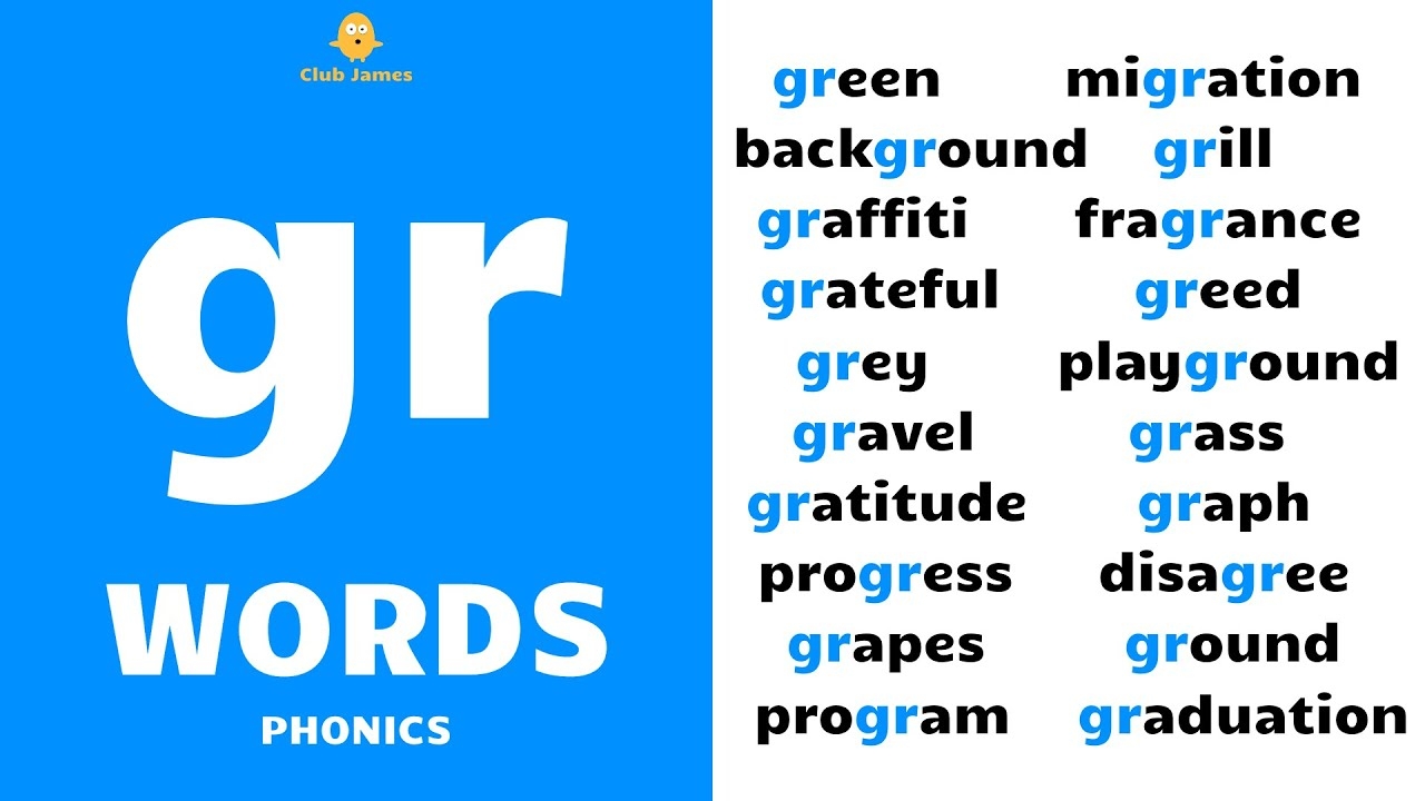 English Phonics gr Words With Example Sentences YouTube English Phonics gr Words With Example Sentences YouTube