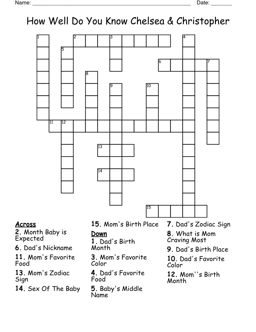 For Kiki Crossword WordMint