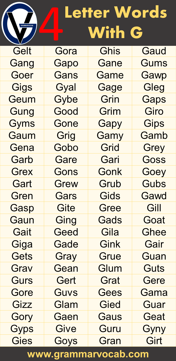 Four Letter Words Starting With G GrammarVocab Four Letter Words Starting With G GrammarVocab