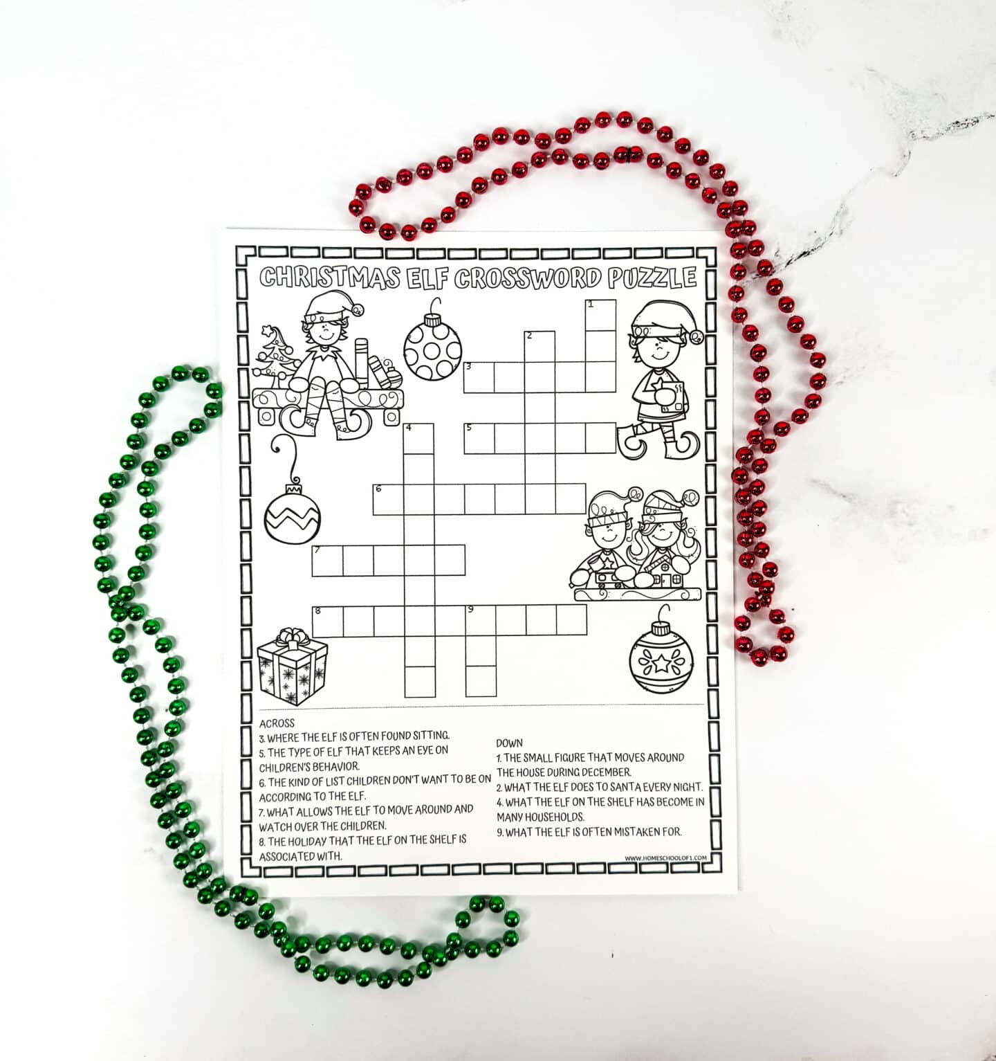 Free Elf On The Shelf Crossword Puzzle
