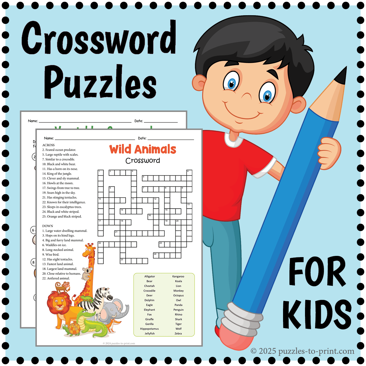 printable kids crossword puzzles