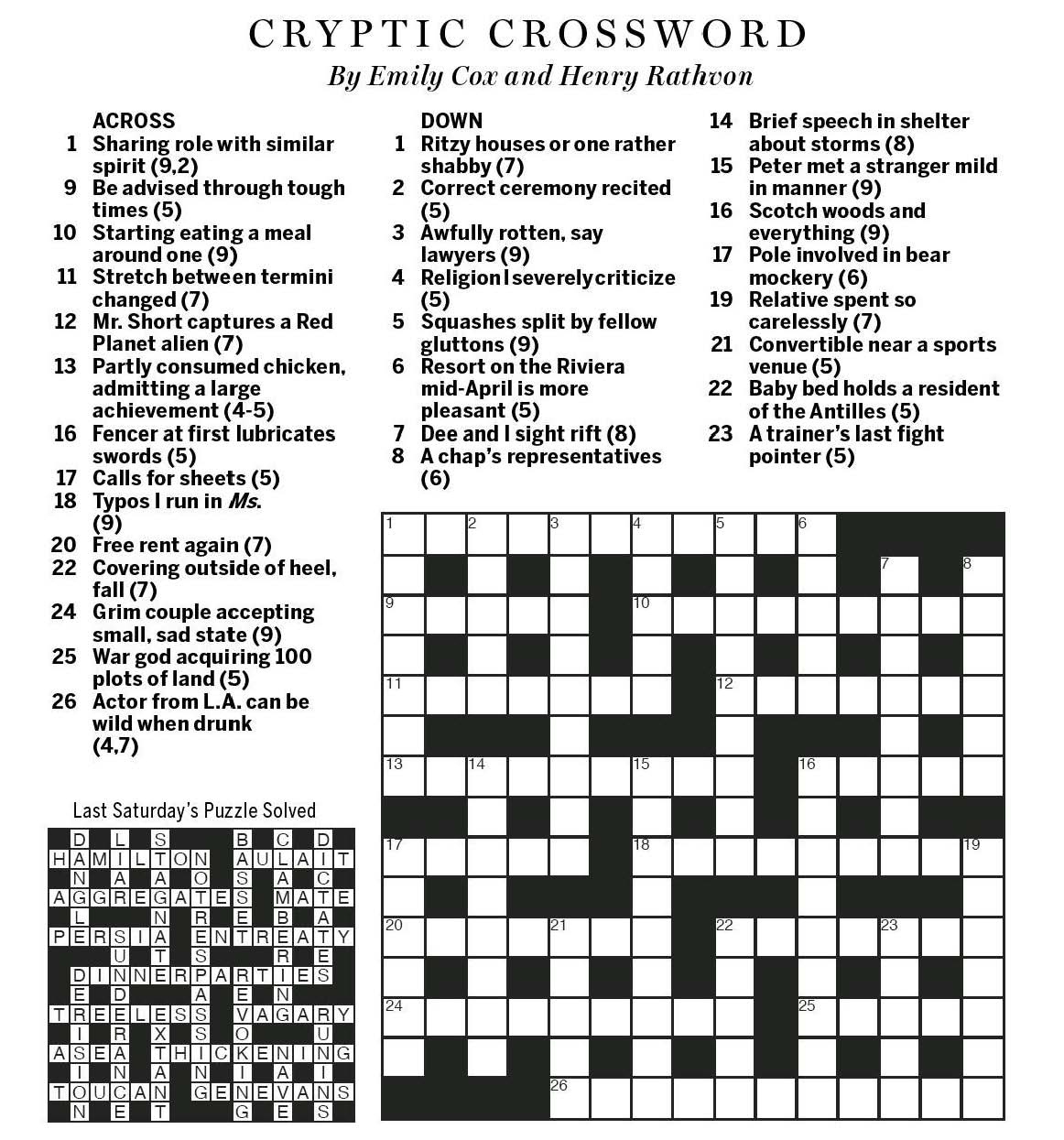 large print crosswords free