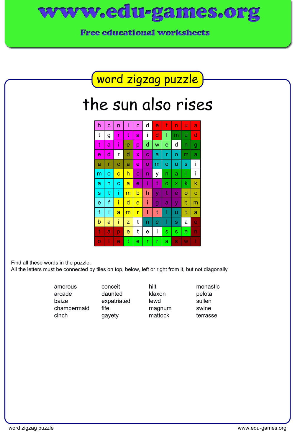 free fill in puzzle games