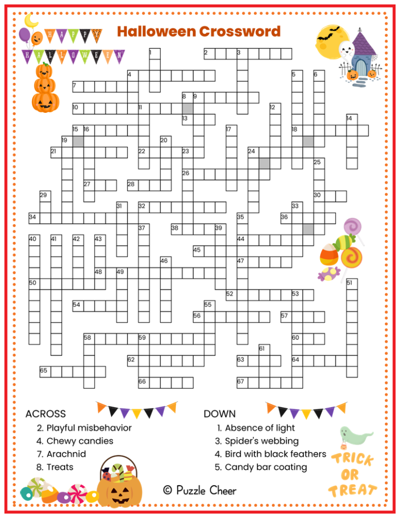 halloween crossword puzzle answers