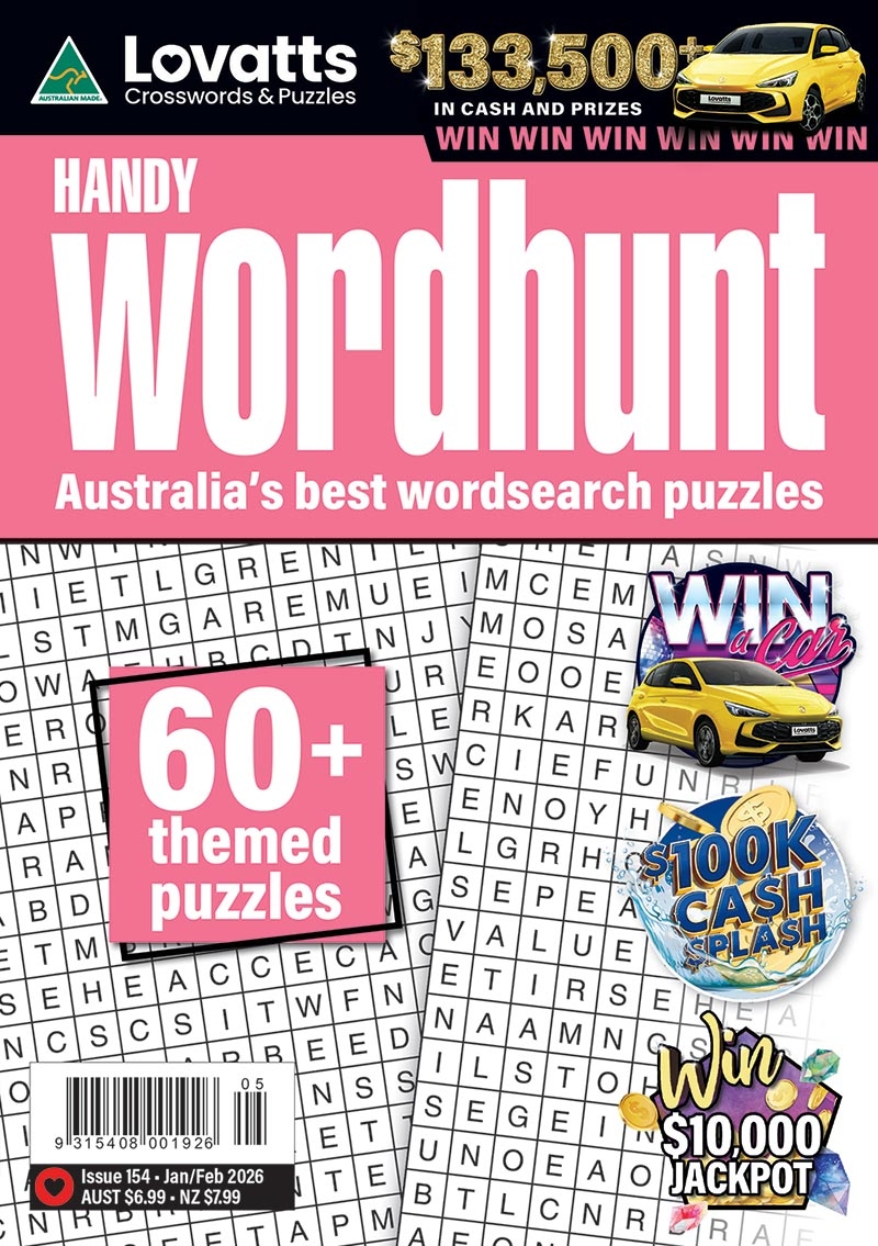 Handy Wordhunt Magazine Lovatts Crosswords Puzzles