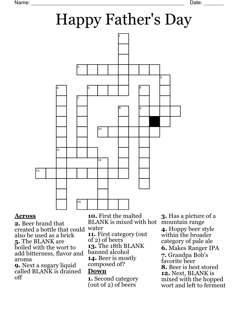 Happy Father s Day Crossword WordMint