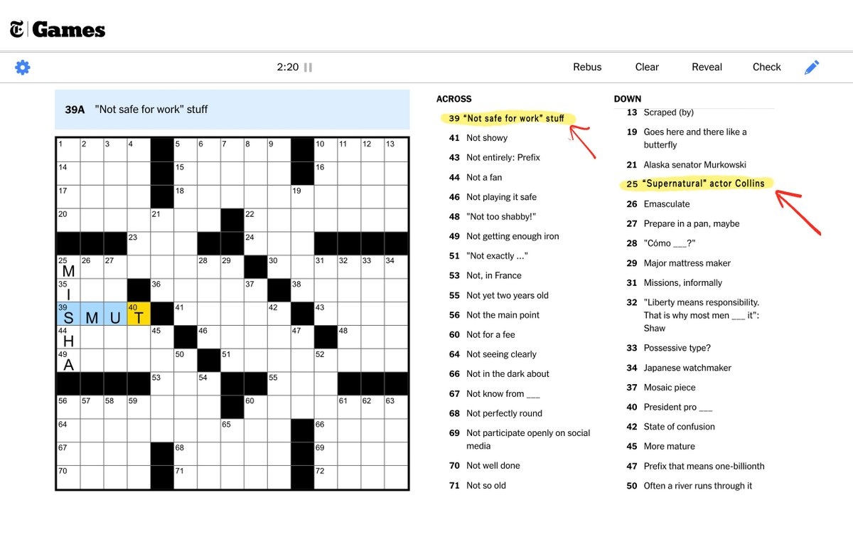 Hey nytimes Was Last Wednesday s Crossword Hitting On Me 