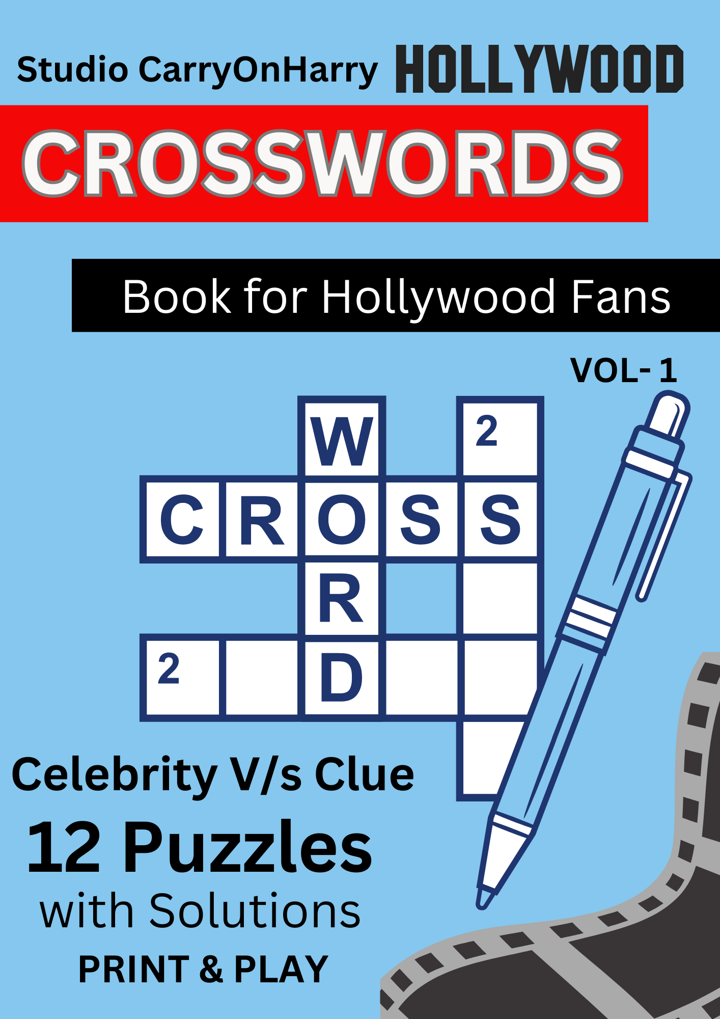 Hollywood Crossword Book For Hollywood Fans Now Guess Celebrity Against Clue Artists Authors Books Music