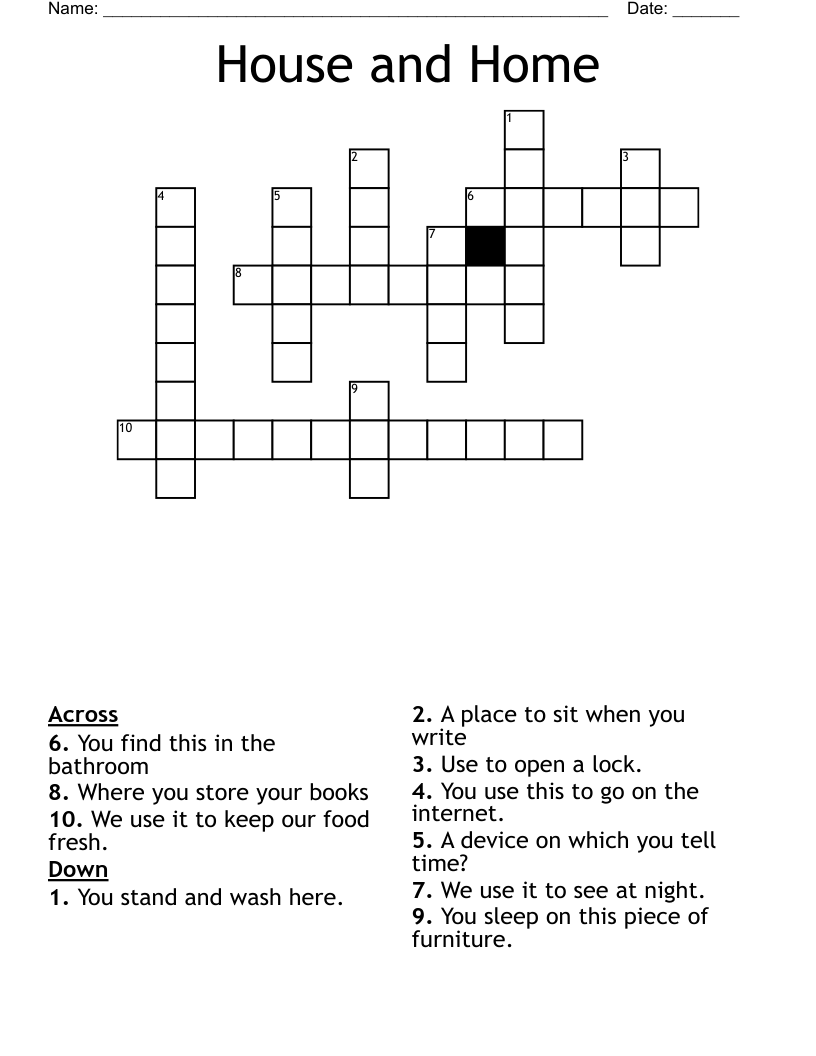 House And Home Crossword WordMint