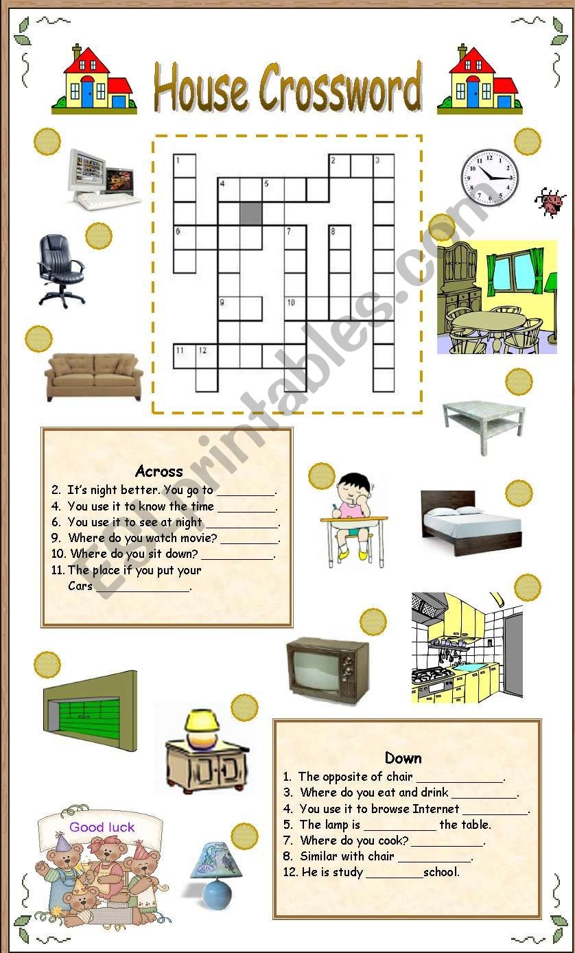 House Crossword ESL Worksheet By Ayrin House Crossword ESL Worksheet By Ayrin