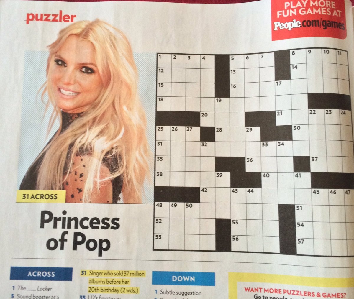 In This Weeks people Magazine britneyspears Is The Celebrity Clue For The Crossword Puzzle itsbritneybitch